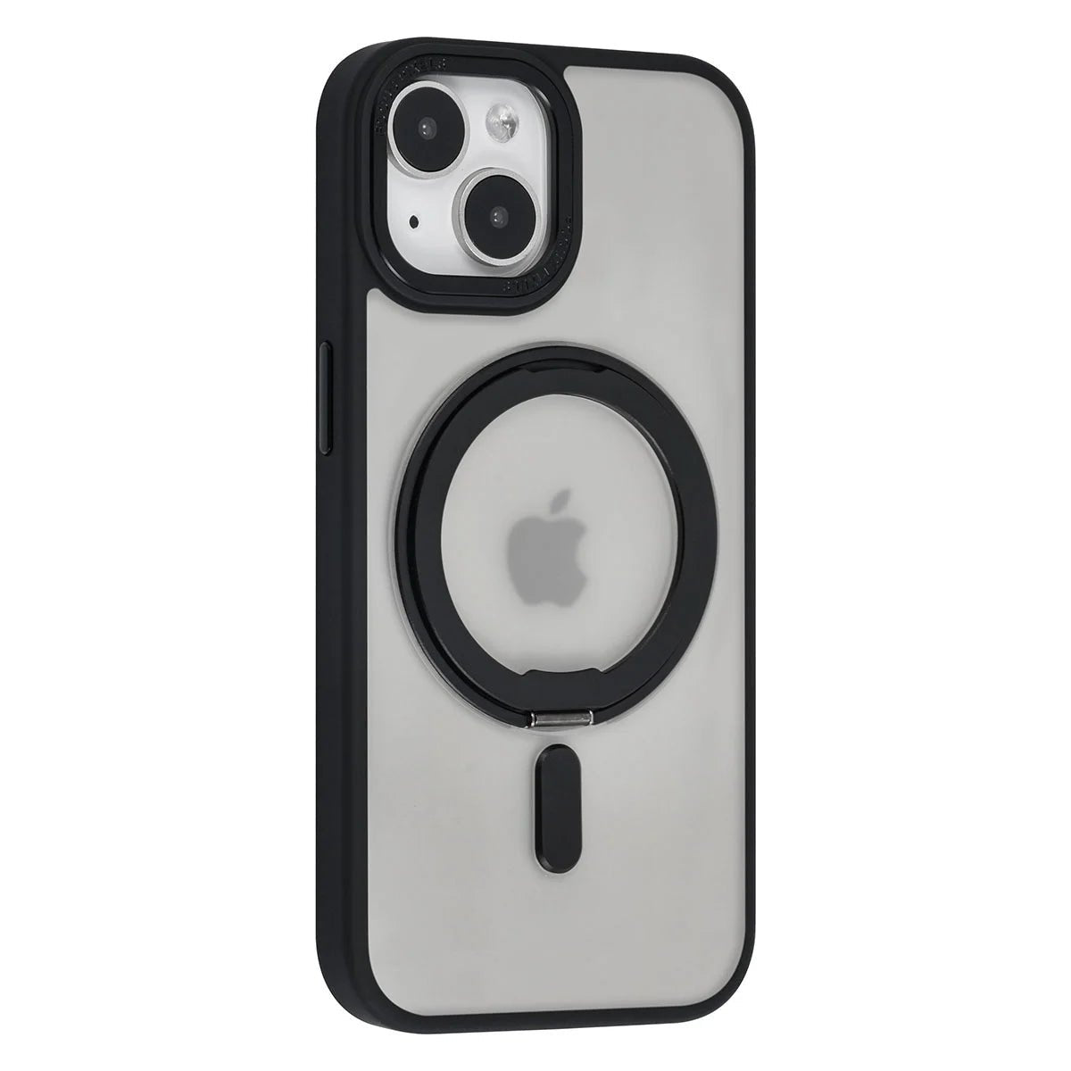 Tuniq iPhone 15 - Σκληρή MagSafe Θήκη με Περιστρεφόμενο Δαχτυλίδι Συγκράτησης - Ημιδιαφανή / Μαύρη