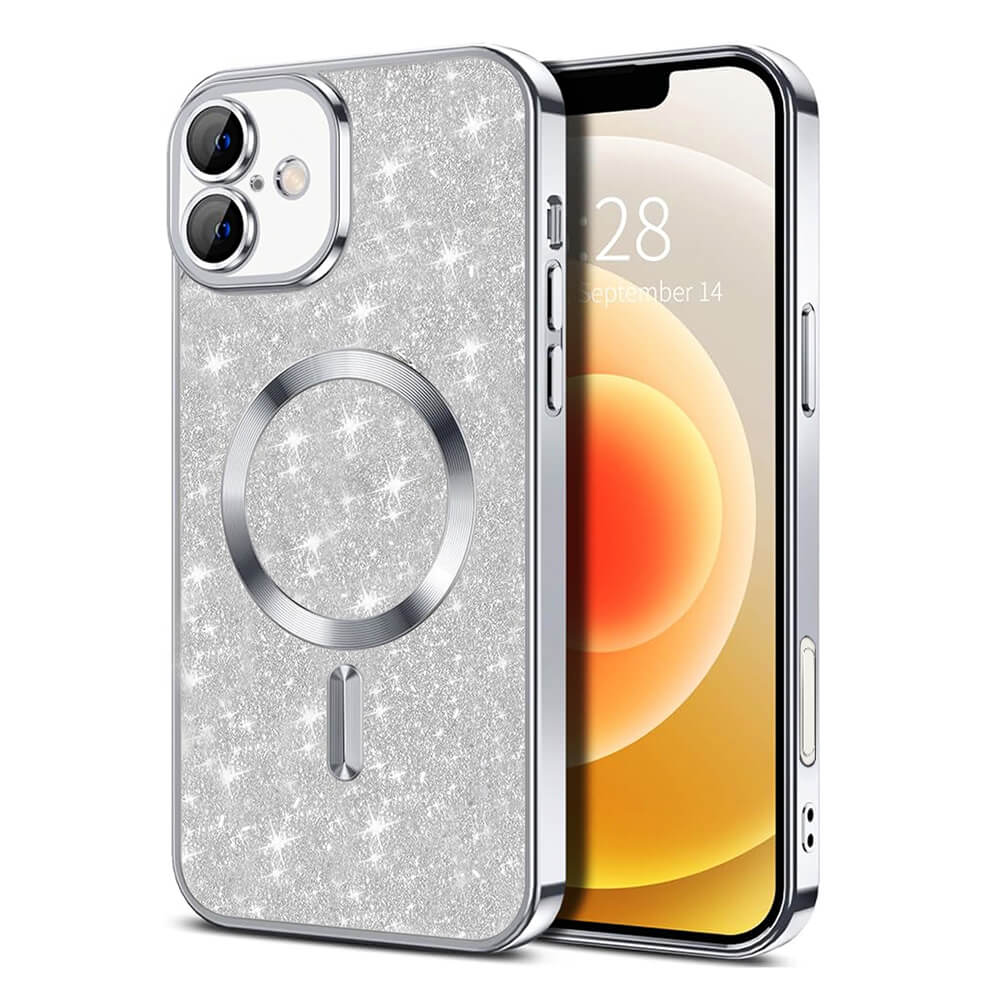 Techsuit iPhone 16 - Luxury Glitter MagSafe - Θήκη Σιλικόνης - Silver