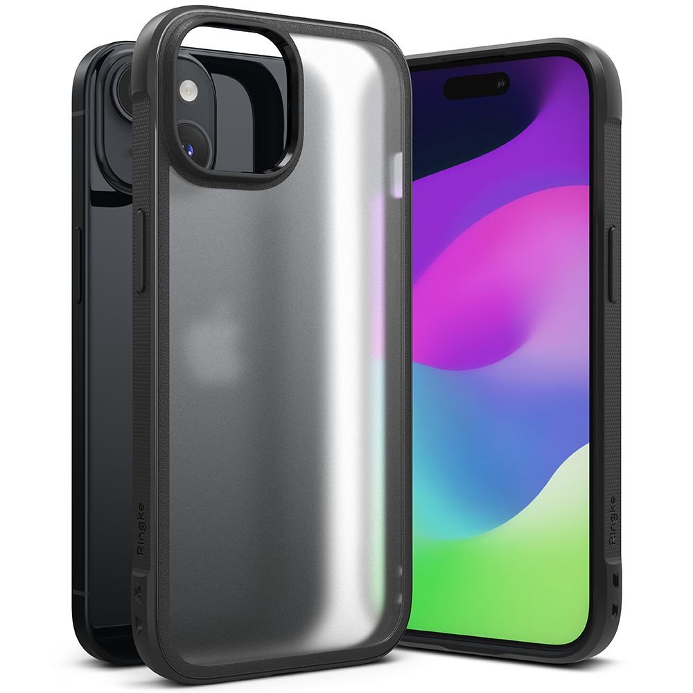 Ringke iPhone 15 Fusion Bold Σκληρή Θήκη με Πλαίσιο Σιλικόνης - Matte Black / Ημιδιάφανη