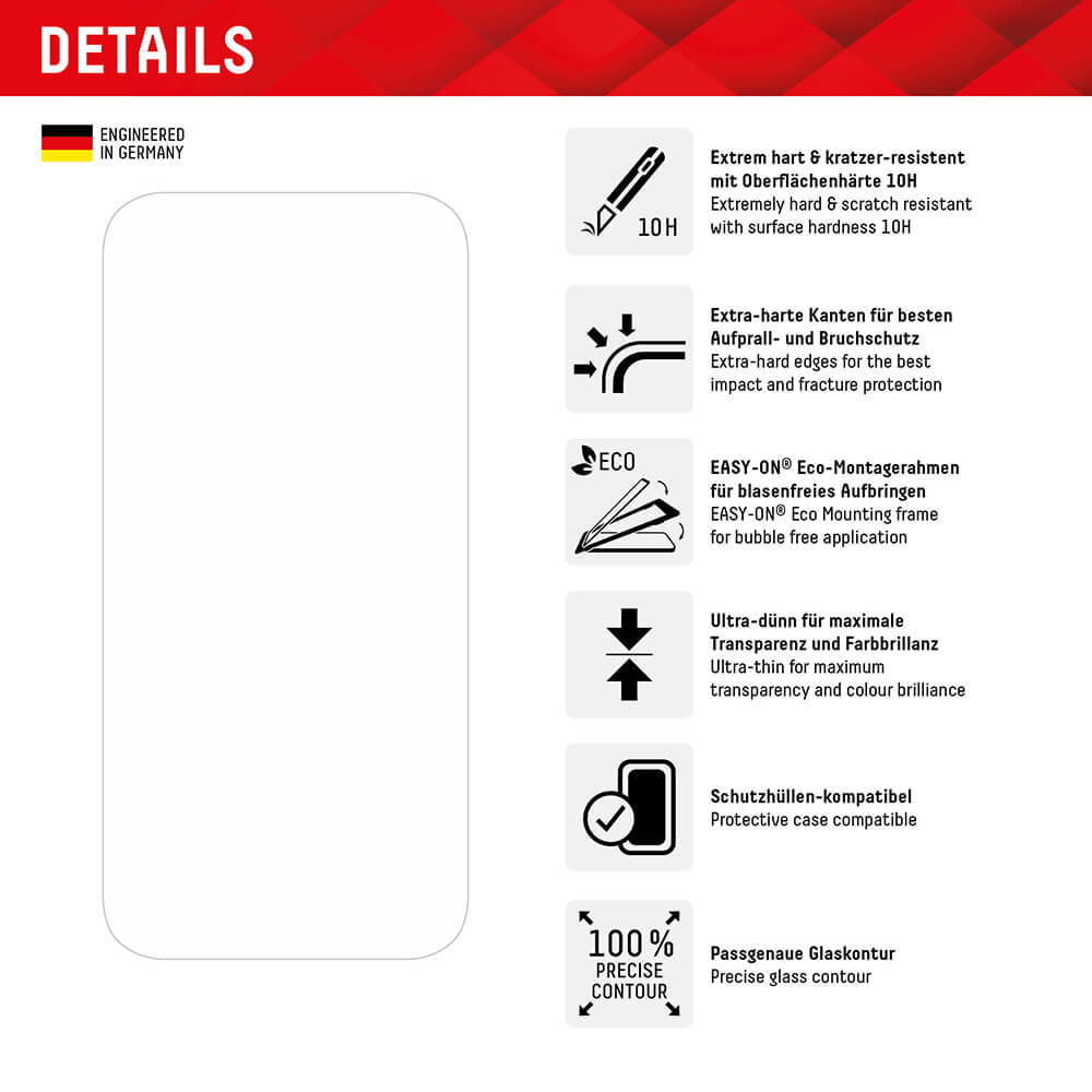 Displex iPhone 16 - Premium Real Glass 2D - Προστασία Οθόνης - Αντιχαρακτικό Γυαλί / Tempered Glass - Διάφανο